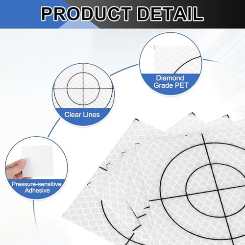 PATIKIL Survey Reflector Target Self-Adhesive Reflective Sheet Target Mark Tape, Suit for Ship Inspection - Image 3