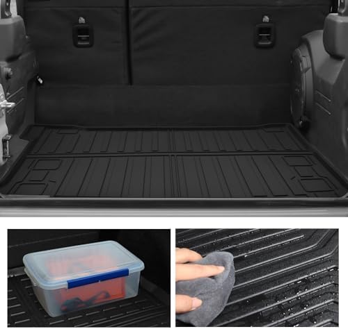 Custom for 2021-2025 2026 Jeep Wrangler JL 4XE Floor Mats and Cargo Liner All Weather TPE Rubber Protection Mat (Only for Jeep Wrangler JL 4XE) - Image 4