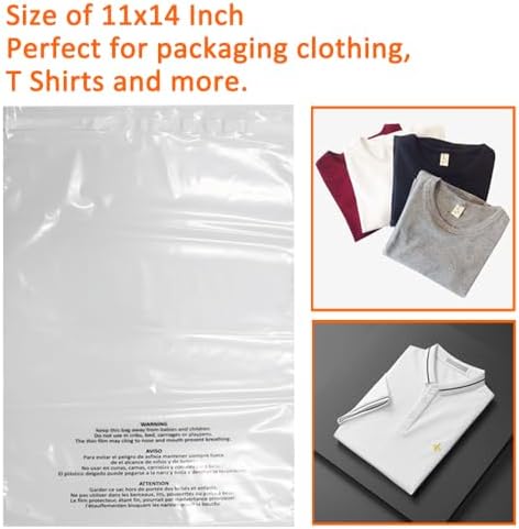 200 Count 11x14 Inch Self Seal Clear Poly Bags - Image 6