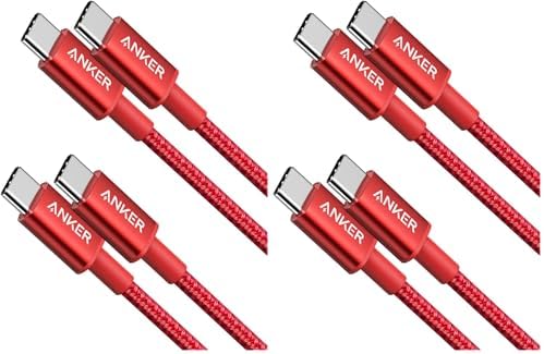 Anker USB C to USB C Cable, Type-C 60W Fast Charging Cable (3.3 FT, 2Pack) for iPhone 17 Series, iPad mini 6 and More (Red) (Pack of 2) by Anker