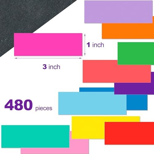 YSHIHE Colored Label Stickers,12 Colors,3 x 1 Inch Folder Labels-480 Pcs - Image 3