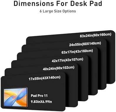 Aothia Faux Leather Desk Mat - Large Mouse Pad, Non-Slip PU Leather Blotter, Waterproof Writing Surface for Office and Home (Black, 63" x 24") - Image 5