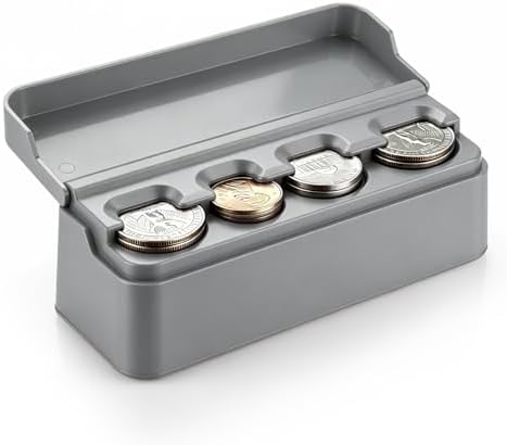 SINGARO Coin Holder for Car, Coin Change Organizer Compatible with Coins of Different Sizes, Dash-Mounted Holder Suitable for Most Cars, Trucks(Gray) by SINGARO