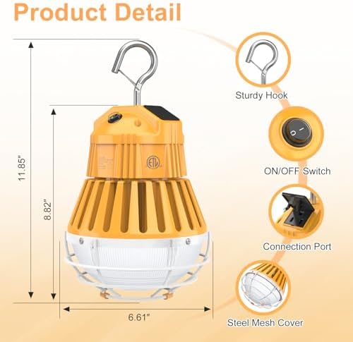 80W 60W 48W LED Temporary Work Light with Selectable CCT 4500K/5000K/5700K - Image 6