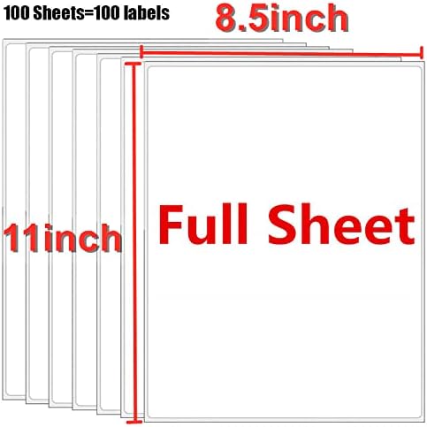 8.5" x 11" Shipping Labels Full Sheet Labels, Self Adhesive Printable White - Image 2