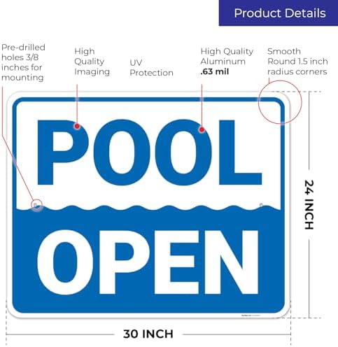 Pool Open Sign, - Image 3