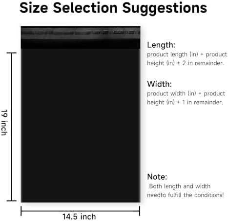 Black Poly Mailers 14.5x19 Inch, 500 Pack - Image 3