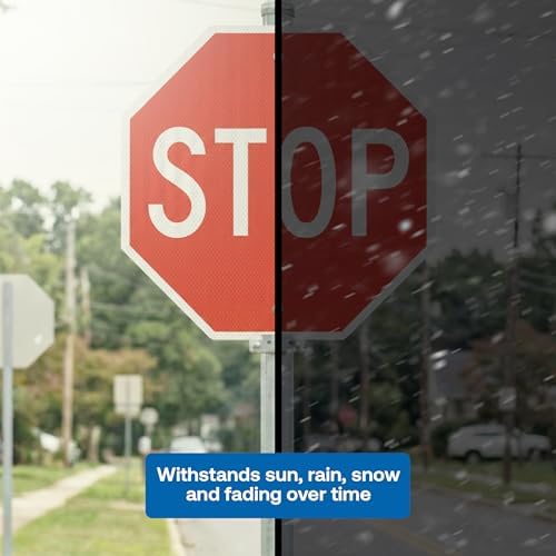 Brimar MUTCD R1-1 Stop Sign, Traffic Control, 24" Octagon, Reflective Aluminum, Road Safety Marker for Parking Lots, Private Roads, Intersections, High Visibility Durable Outdoor Metal - Image 4