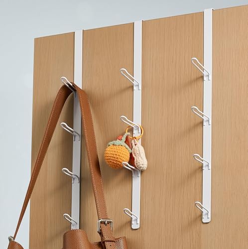 Over Door Towel Hooks: Space-Saving Overdoor Hanger Hook for Towels, Clothes, Coats – Vertical Storage Door Hook Organizer, Heavy-Duty Towel Hook for Bathroom & Closet, White, 3 PCS,for 1.7'' Doors by niffgaff