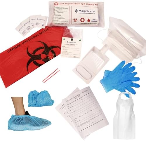 Vomit & Diarrhea Clean up Kit for Restaurant - Be OSHA Compliant| Bodily Fluid Clean Up Kit | Ideal for Schools, Clinics & Retirement Homes by Magnicare