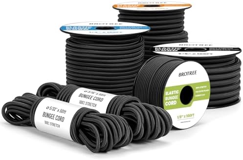 Brotree Bungee Cords 5/32" x 100ft Elastic Shock Cord 100% Stretch Cord by Brotree