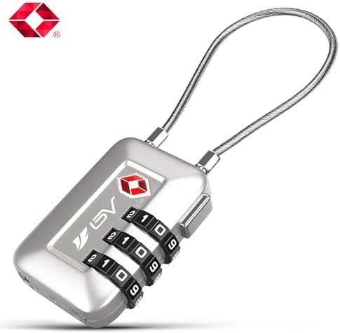 TSA Accepted Luggage Travel Lock, Set-Your-Own Combination Lock for School Gym Locker, Luggage Suitcase Baggage Locks, Filing Cabinets, Toolbox, Case (Silver, 1 Pack) - Image 2