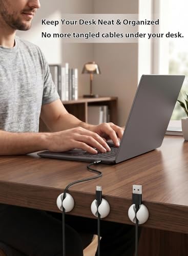 Shintop 6pcs Cord Holder, Self-Adhesive Cable Clips for Phone Chargers - Image 5