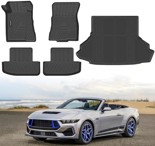 Floor Mats Cargo Liner for Ford Mustang 2015-2025 (NOT for Mach-E) by Aroppca
