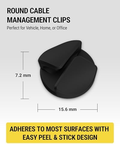 Scosche CMAR-6PKRP Cable Management Kit, 6-Pack of Black Adhesive Cable Clips for Phone Charging Cables, Charger Cords, Wire Organizer and Cord Holders for Desk, Nightstand, Car, Home, Computer - Image 2