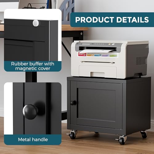 Small Printer Stand with Storage, Mobile Printer Cart for Home Office - Image 5