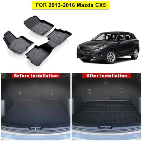 TPE Floor Mats for Mazda CX5 2013-2016 All Weather Car Floor Liners Fit Mazda CX5 2013-2016 Accessories Black - Image 2