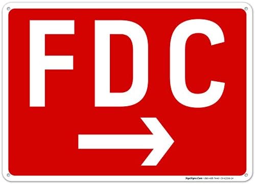 FDC Right Arrow Sign, Red Background, by SigoSigns