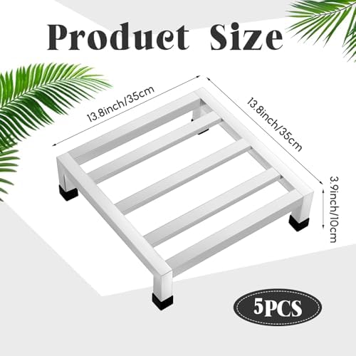 MorningRo 5 Pack Dunnage Rack 13.8" Long x 13.8" Wide, 3.9" Height - Image 2