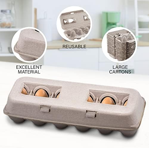 MT Products Blank Natural Pulp Egg Cartons Holds Up to Twelve Eggs 11.50" x 4.2" x 1.25" - Perfect for Chicken Farm (Pack of 15) - Made in the USA - Image 5