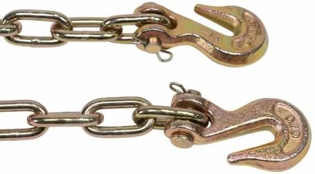 2 Pack Grade 70 1/4" Chain & Easy Binder Kit - (2) 1/4"-5/16" Easy Ratcheting Chain Load Binder & (2) 1/4" x 20' G70 Transport Chain w/Grab Hooks - 2500 lbs WLL for Truck Trailer Tie Down - Image 7