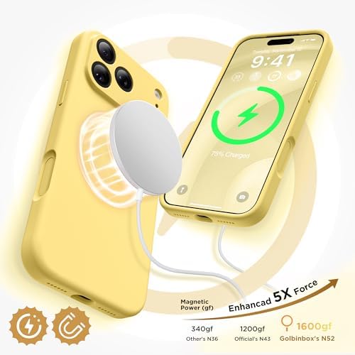 GolbinBox Magnetic for iPhone 18 Pro Case/17 Pro Case, Jasmine Yellow - Image 3