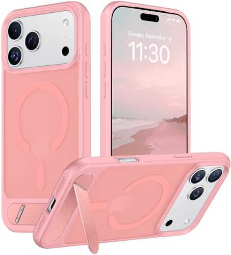 Temdan Magnetic for iPhone 18 Pro Case/iPhone 17 Pro Case Stand Pink by Temdan