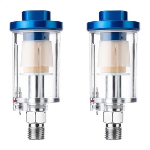 Air Dryer & Water Oil Separator for Compressor, 1/4'' NPT Inline Moisture Filter for Spray Paint Guns, Pneumatic Tools & Air Line (2 Pack) by Loyzen