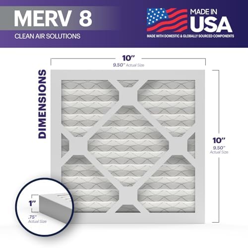 BNX TruFilter 10x10x1 Air Filter MERV 8 (6-Pack) - MADE IN USA – Dust & Pet Defense Electrostatic Pleated Air Conditioner HVAC AC Furnace Filters for Dust, Pet, Mold, Pollen MPR 600 – 700 & FPR 5 - Image 2