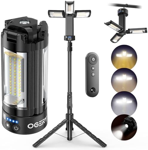 OGERY Camping Lights with Stand & Remote, 10000mAh Rechargeable Work Light by OGERY