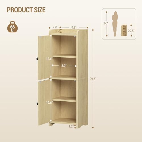 Hzuaneri Bathroom Storage Cabinet, Small Corner Floor Cabinet with 2 Doors - Image 2