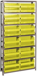 Quantum Storage Systems QSBU-245YL Solid Heavy Duty 7 Shelves 24 Ultra Stack & Hang Yellow Bins 75" H x 36" W x 12" D by QuantumStorageSystems