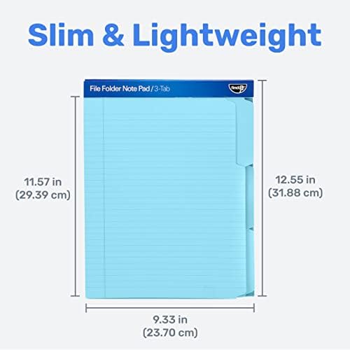 Find It File Folder Notepad - Pack of 12-9.5 x 12.5 Inch Notebook Organizer Folders for Filing, Document, and Clipboard Organization - Blue - Image 4