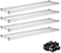4-Pack Commercial 12"x48" Chrome Wire Shelves NSF Heavy Duty Storage Rack Parts by Zedfire