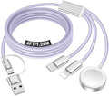 Travel Essentials for Apple Watch Charger,iPhone Charger,3 in 2 Type C/Lightning/Magnetic Travel Charging Cable,Portable Multi Charging Cable for Apple Watch, iPhone 17‑11,Samsung S26,Car,iPad-4FT by Accessoriesforphoneandelectricproducts