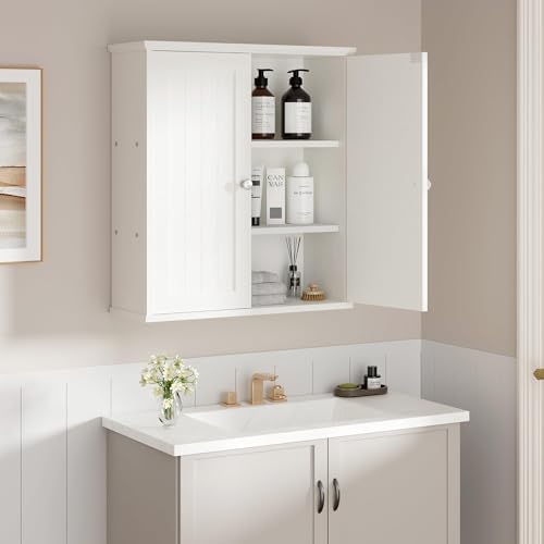 Shintenchi Bathroom Wall Medicine Cabinet, Over The Toilet Storage, White - Image 2