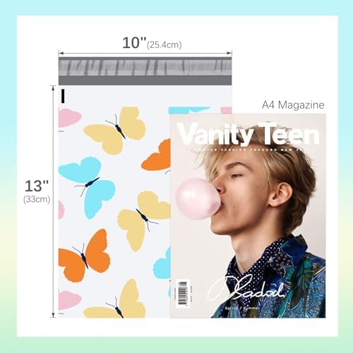 Fuxury Poly Mailers 10x13" 20 Pack,Cute Shipping Bags for Clothes,Butterfly - Image 2