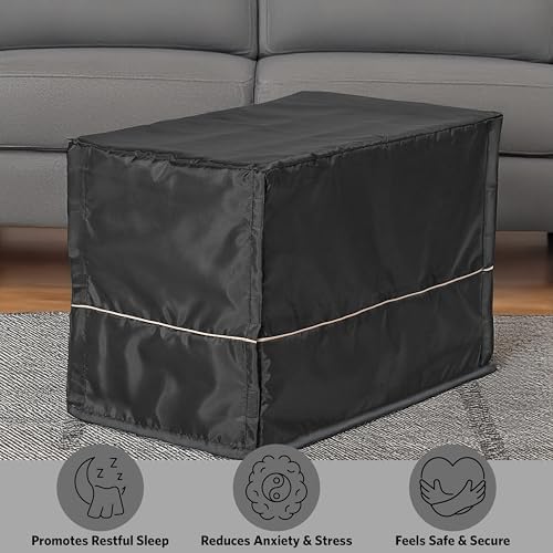 MidWest Homes for Pets XS Dog Crate Cover, Black Polyester Privacy Kennel Cover Fits Most 22-inch Crates, Machine Washable, Reduces Barking & Chewing - Image 2