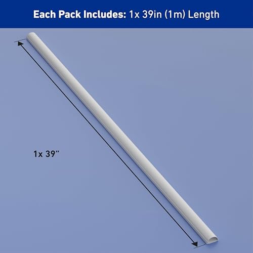 D-Line Cable Raceway On-Wall Cord Cover | 1D3015W | Surface Mount Electrical Channel to Hide and Conceal Cords, Cables, and Wires | White, Paintable - Image 4