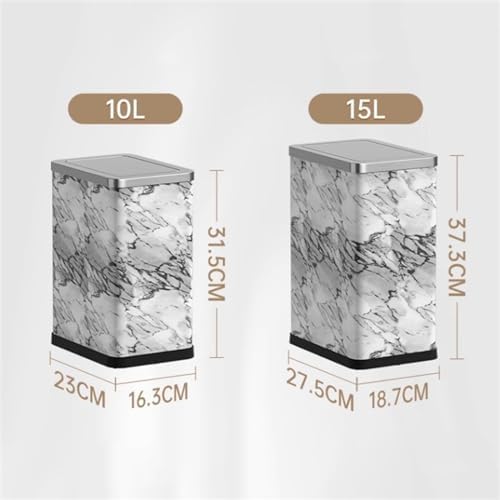 Elegant 10L Stainless Steel Trash Can with Green PU Leather Cover and 360° Swing Lid for Bathroom Bedroom and Office - Image 3
