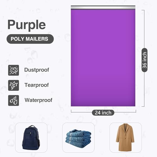 UCGOU Extra Large Poly Mailers 24x36 Inch Purple 50 Pack Shipping Bags - Image 2