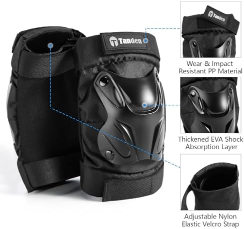 Tanden Skating Protective Gear Knee and Elbow Pads Wrist Guards for Roller Skating Skateboarding, Skate Pads Adult Knee Pads - Image 3