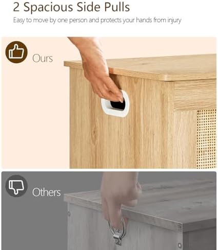 usikey 39.4” Storage Chest, Toy Box with 2 Safety Hinges, Toy Chest for Bedroom, Storage Bench with Storage, Shoe Bench, Supports 220 lb, for Living Room, Entryway, Natural - Image 5