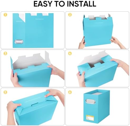 BALEINE 2PK File Organizer Box, Cardboard File Folder Organizer with Handle - Image 6