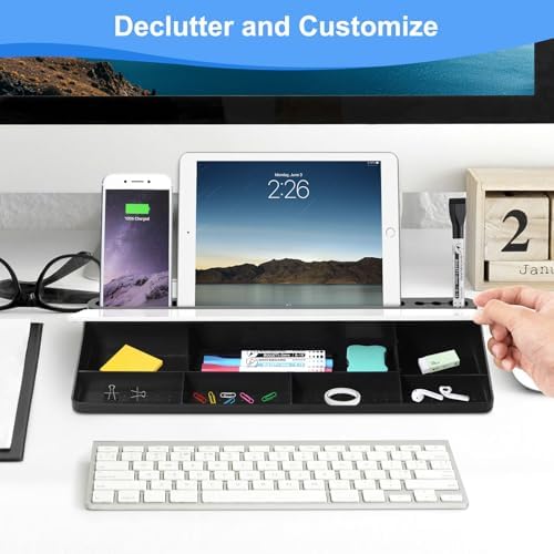 Desktop Glass Whiteboard with Storage, Desk Dry Erase White Board Stand - Image 4
