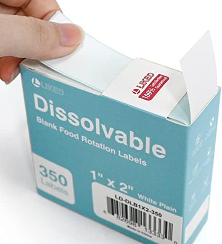 L Liked Blank 1 x 2 Inch Food Rotation Dissolvable Labels 2 Rolls - Image 4