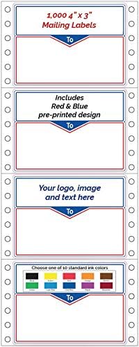 Shipping Stickers, Custom Printed Continuous Pinfeed by Unknown