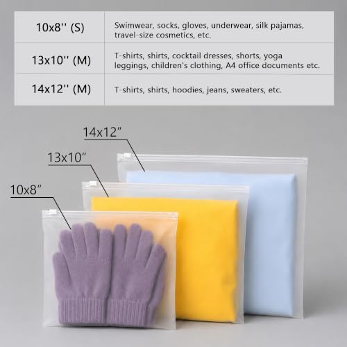 14x12'' Frosted Zipper Bags for Shipping, 50 Pack Packaging Bags, M - Image 2