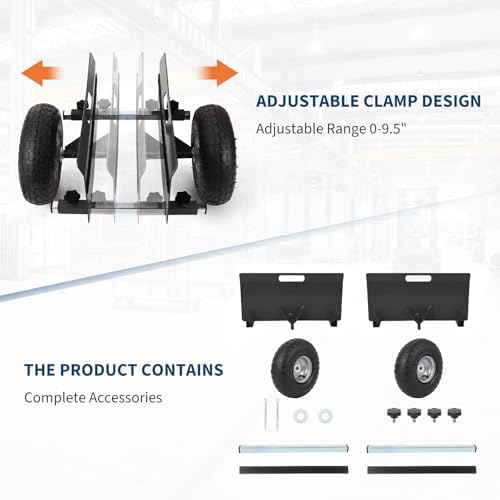 600 LBS Panel Dolly, Door Dolly Adjustable Drywall Mover with 10" Tires - Image 6
