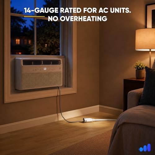 Maximm 20Ft Extension Cord, 14/3 AWG, 360° Rotating Flat Plug, 1-Outlet, UL - Image 3